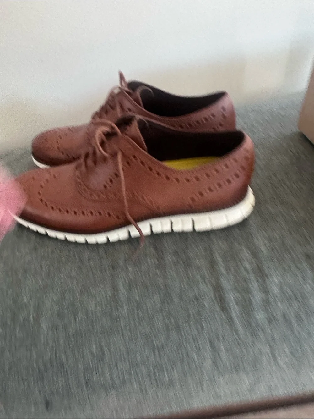 COLE HAAN Zerogrand Wingtip Oxford Shoes Men's Size 11 British Tan
